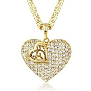 Womans 18k Heart Necklace -